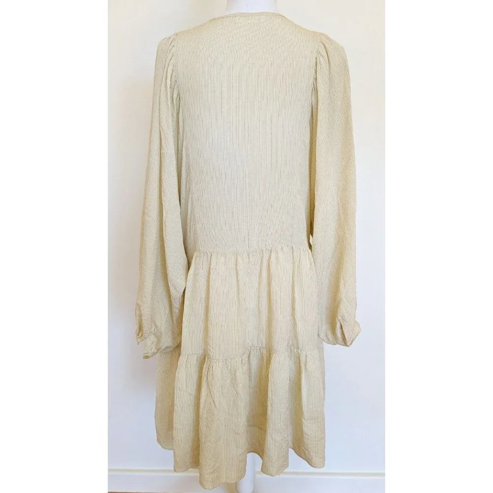 Anine Bing Madison Dress In Cream And Black Stripe Size S / 8-10 - Picture 5 of 10